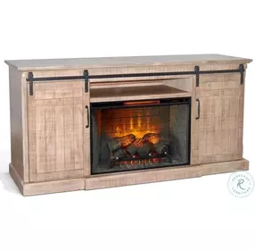 Barnstead Ember Natural 78" Media Console with Electric Fireplace