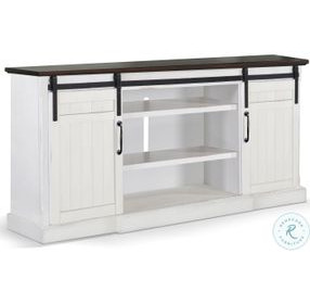 Whimora White 2 Barn Door 78" TV Console with Fireplace