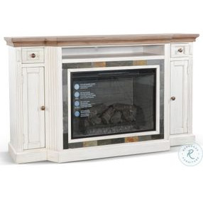 Ember Grace White 72" Media Console with Electric Fireplace