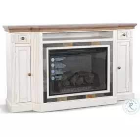 Ember Grace White 72" Media Console with Electric Fireplace