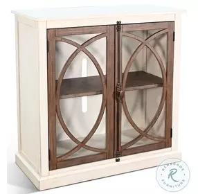 Cozy Luxe White 2 Glass Door Accent Cabinet
