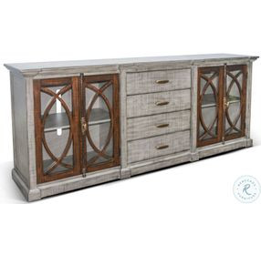 Hillside Hearth Gray 91" Media Console