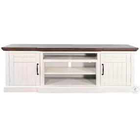 Maple Haze White 72" Media Console with Electric Fireplace