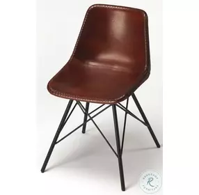 Inland Brown Leather Side Chair