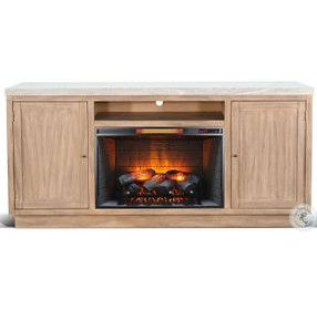 Emberline Light Gray 78" Media Console with Electric Fireplace