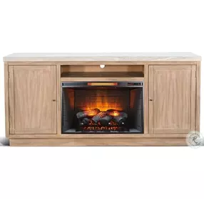 Emberline Light Gray 78" Media Console with Electric Fireplace