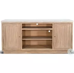 Maple Haze Light Gray 78" Media Console with Fireplace