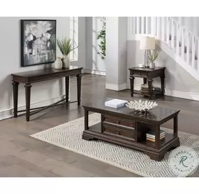 Tobias Espresso Lift Top Rectangular Occasional Table Set