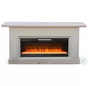 Sagewyn Wheat Pavestone 72" Media Console with Crystal Fireplace Insert