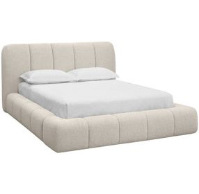 Olena Santa Cruz Oatmeal Queen Upholstered Platform Bed