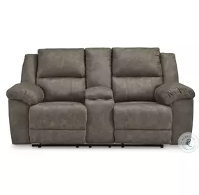 Laresview Fossil Double Reclining Console Loveseat