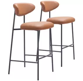 Rorun Brown Bar Stool Set Of 2