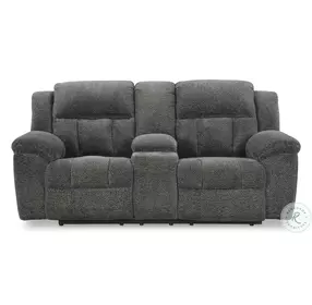 Frohn Graphite Double Reclining Console Loveseat