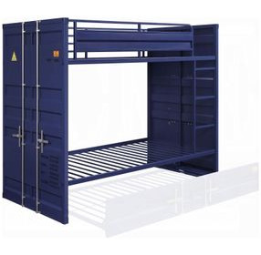Cargo Blue Twin Over Twin Bunk Bed