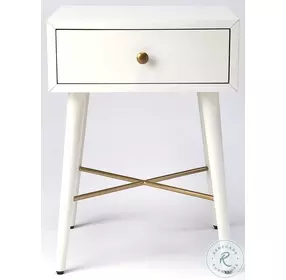 Delridge White And Gold End Table