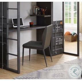 Cargo Gray Synthetic Leather and Gunmetal Chair