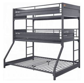 Cargo Gunmetal Double Twin Over Full Bunk Bed