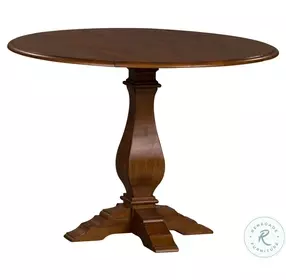 Creations Black And Tobacco Round Drop Leaf Dining Table