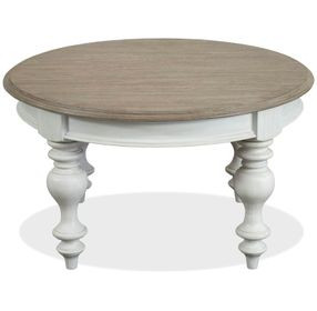 Jameson Pale Taupe and Antique Oak Round Cocktail Table