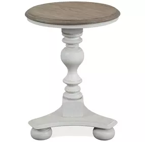 Jameson Pale Taupe and Antique Oak Round End Table