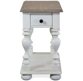 Jameson Pale Taupe and Antique Oak Rectangular Chairside Table