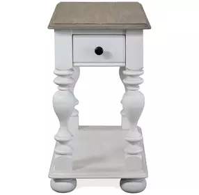 Jameson Pale Taupe and Antique Oak Rectangular Chairside Table