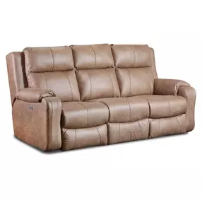 Contour Vintage Sand 83" Power Headrest Reclining Sofa with USB Charging