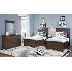 Canterbury 2.0 Warm Cherry Youth Panel Bedroom Set