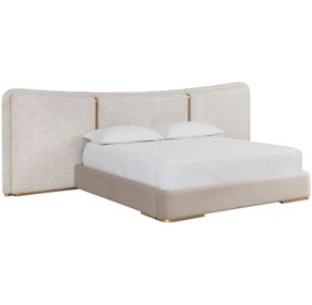 Clarimond Hailey Moon and Meg Taupe King Upholstered Platform Bed