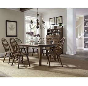 Hearthstone Tobacco Rectangular Leg Extendable Dining Room Set