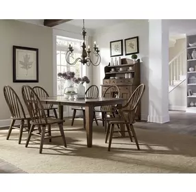 Hearthstone Tobacco Rectangular Leg Extendable Dining Room Set
