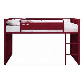 Cargo Red Twin Loft Bed with Slide