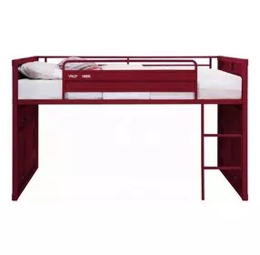 Cargo Red Twin Loft Bed with Slide