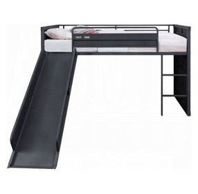 Cargo Gunmetal Twin Loft Bed with Slide