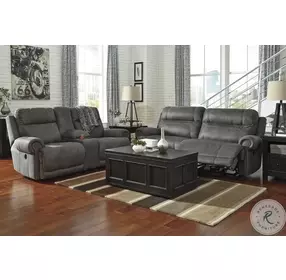 Austere Gray Reclining Living Room Set