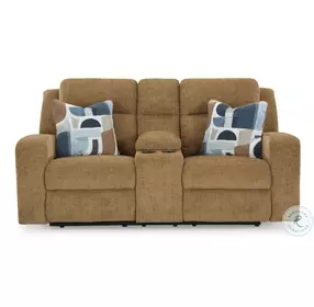 Kanlow Honey Double Reclining Console Loveseat