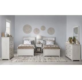 Ashton Bleached Linen Youth Panel Bedroom Set with LED