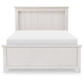Ashton Bleached Linen Full Panel Bed with LED