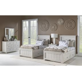 Preston Bleached Linen Youth Panel Bedroom Set with LED