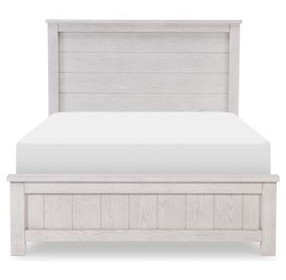 Preston Bleached Linen Full Panel Bed with LED