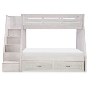 Preston Bleached Linen Twin Over Full Bunk Bed