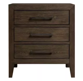 Norwich Dark Rustic Oak 3 Drawer Nightstand with LED