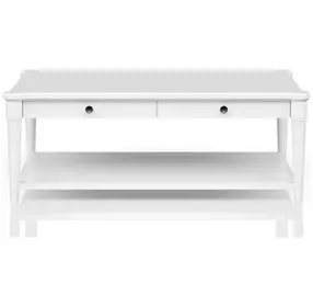 Wilmington White Wood Top Cocktail Table with Casters