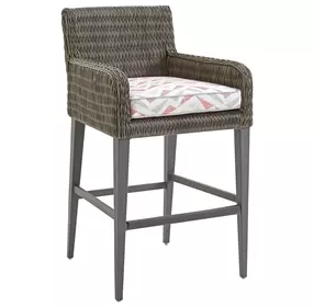 Cypress Point Ocean Terrace Purple and White Upholstered Outdoor Bar Stool