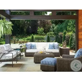 Cypress Point Ocean Terrace Aged Iron Outdoor Square Occasional Table Set