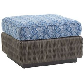 Cypress Point Ocean Terrace Blue Upholstered Rectangular Outdoor Ottoman
