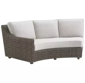 Cypress Point Ocean Terrace Beige 88" LAF Curved Outdoor Sofa