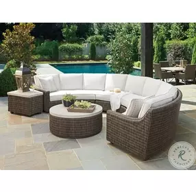 Cypress Point Ocean Terrace Aged Iron Outdoor Round Occasional Table Set