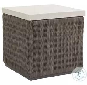 Cypress Point Ocean Honey Limestone And Rich Driftwood Gray Outdoor Square End Table