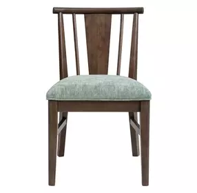 West End Sage Green and Saddle Brown Upholstered Spindle Side Chair Set of 2